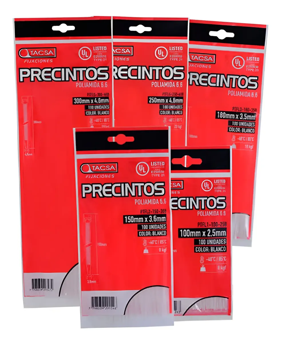 PRECINTO NYLON 2.5 x 150mm x bolsa de 100 unidades